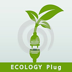 Power ecology plug green cities help the world with eco-friendly concept ideas. photo