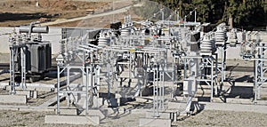Power electrical substation with high voltage equipments