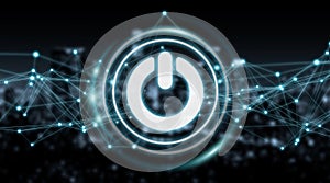 Power energy icon with connections 3D rendering