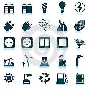 Power and energy icon set