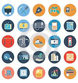 Power and Energy Isolated Vector Icons Set that can be easily modified or edit