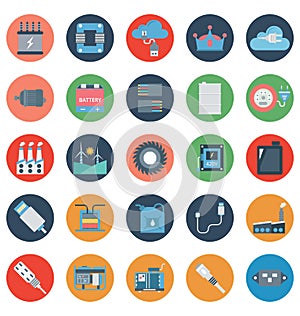 Power and Energy Isolated Vector Icons Set that can be easily modified or edit