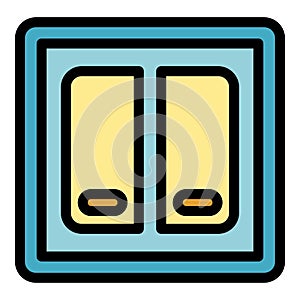 Power energy switch icon color outline vector