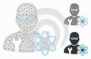 Power Engineer Vector Mesh Wire Frame Model and Triangle Mosaic Icon