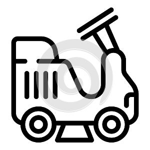 Power floor scrubber icon outline vector. Professional cleaning equipment