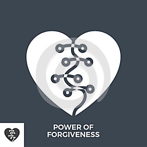 Power of Forgiveness Glyph Vector Icon.