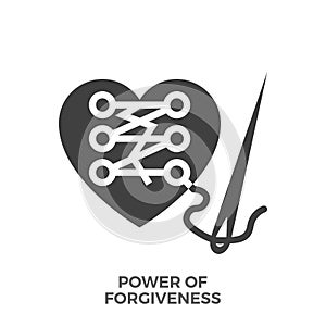 Power of Forgiveness Glyph Vector Icon.