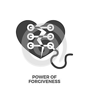 Power of Forgiveness Glyph Vector Icon.