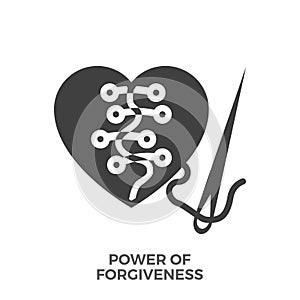 Power of Forgiveness Glyph Vector Icon.