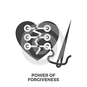 Power of Forgiveness Glyph Vector Icon.