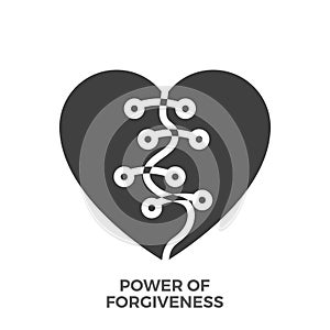 Power of Forgiveness Glyph Vector Icon.