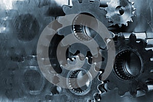 Power gears in blue