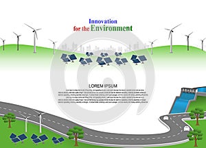 Power generation system renewable Clean energy from nature, such as wind, solar, water energy, can be used to produce electricity.