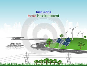 Power generation system renewable Clean energy from nature, such as wind, solar, water energy, can be used to produce electricity.