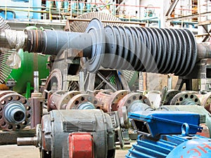 Power generator steam turbine during repair