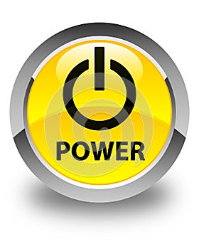 Power glossy yellow round button