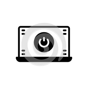 Black solid icon for Power, electric and switch