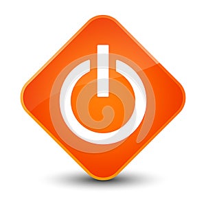 Power icon elegant orange diamond button
