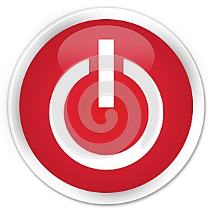 Power icon premium red round button