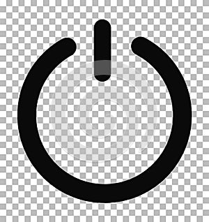 Power icon on trasparent. power symbol. black shut d