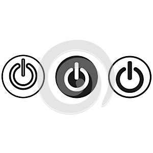 Power icon Vector Illustration on the white background. Power Button Logo. Symbol and Icon Vector Template
