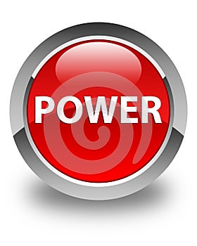 Power glossy red round button