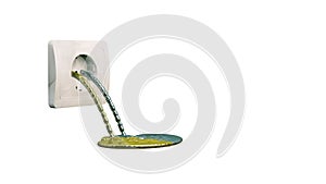 Power Leakage Concept, white background, stock footage