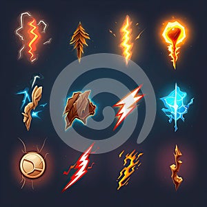 power lightning electric ai generated