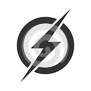 Power lightning logo icon. Vector electric fast thunder bolt symbol isolated