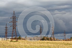 Power line circut in a field photo