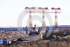 Power line, energy, urban infrastructure