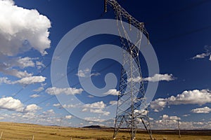 Power line in Grassland in inner mongolia