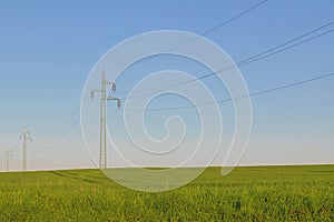 Power line and green field