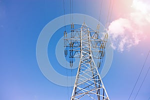 Power line, industrial electrical tower, technology