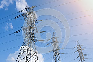 Power line, industrial electrical tower, technology