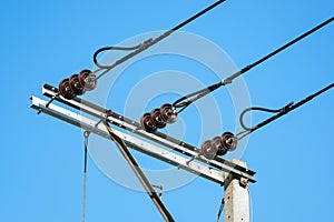 Power line insulators.