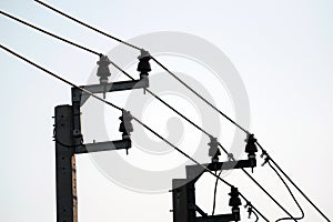 Power line insulators.