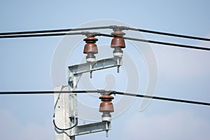 Power line insulators.