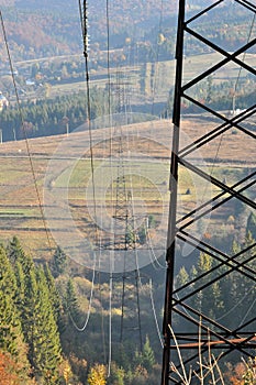 Power line in the mountains