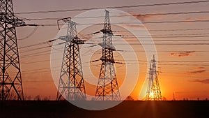 Power line in the sunlight