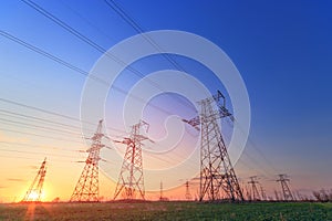 Power line in the sunlight