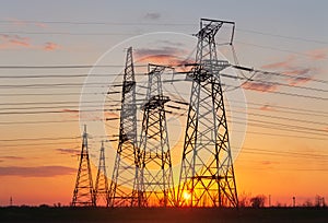 Power line in the sunlight