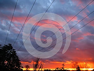 Power Line Sunset Perspective v1