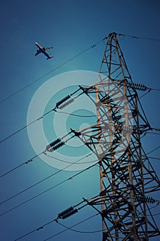 The power line to the plane