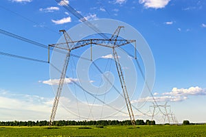 Power lines at the countryside photo