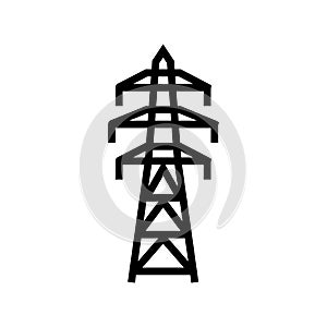 power lines electric grid color icon vector illustration