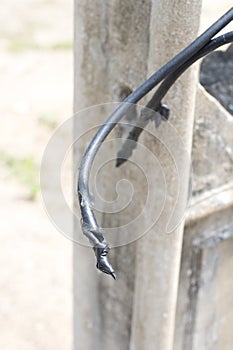 Power lines at an electricity poles