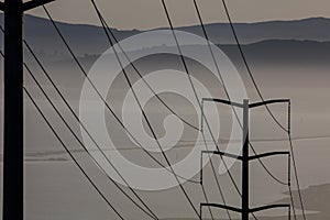 Power Lines and Landscape in Northern California