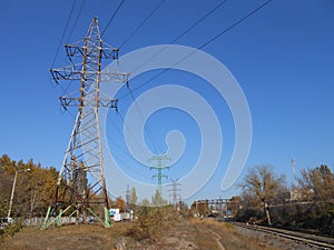 Power lines near the railway