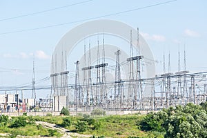 Power lines of a nuclear power plant